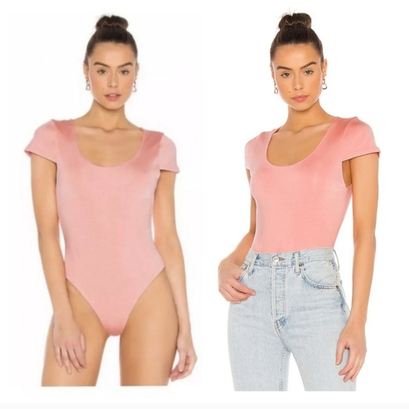 Alice + Olivia Tops - Alice + Olivia Jenara Cap Sleeve Bodysuit in Pink SIZE SMALL NWT